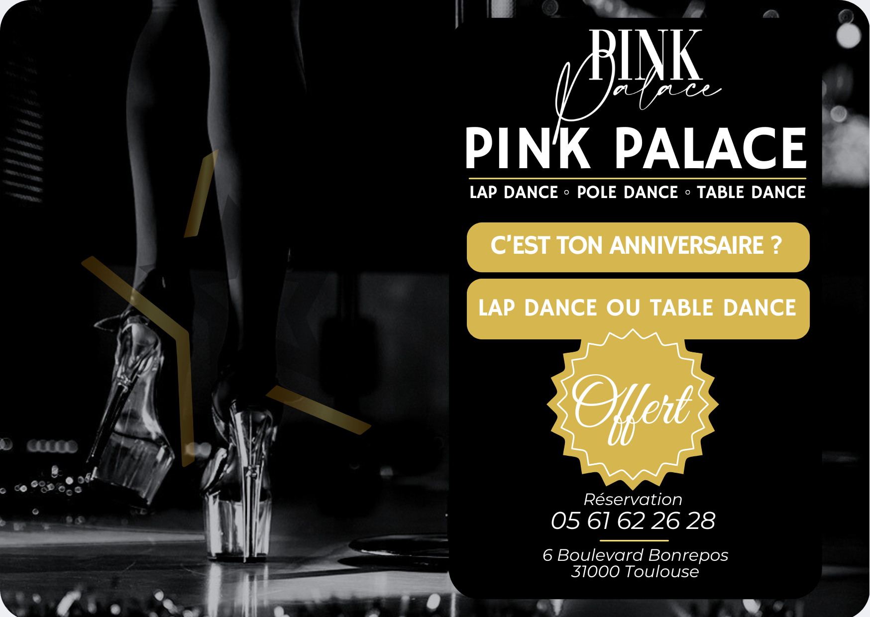 UNE TABLE DANCE ou LAP DANCE OFFERTE