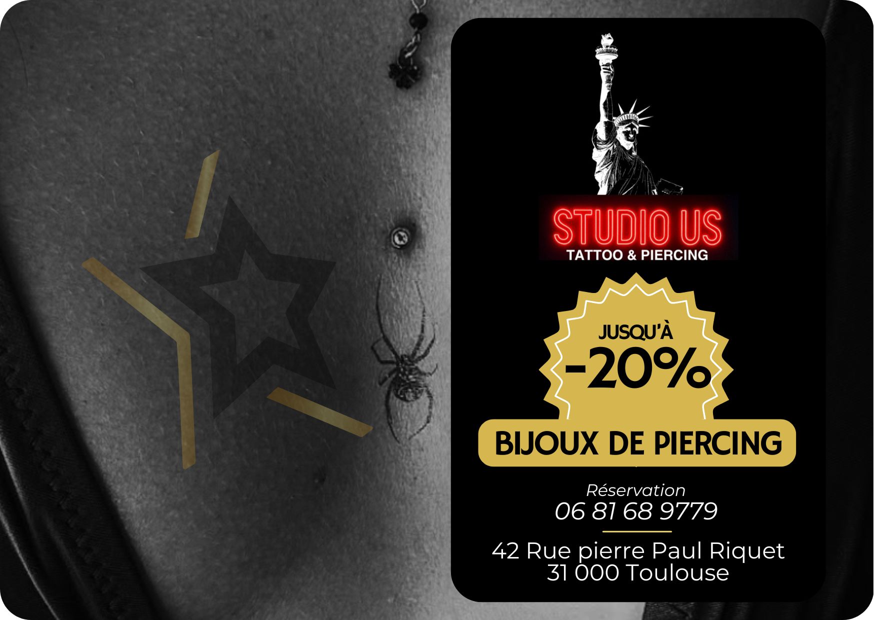-20% sur les bijoux de piercing